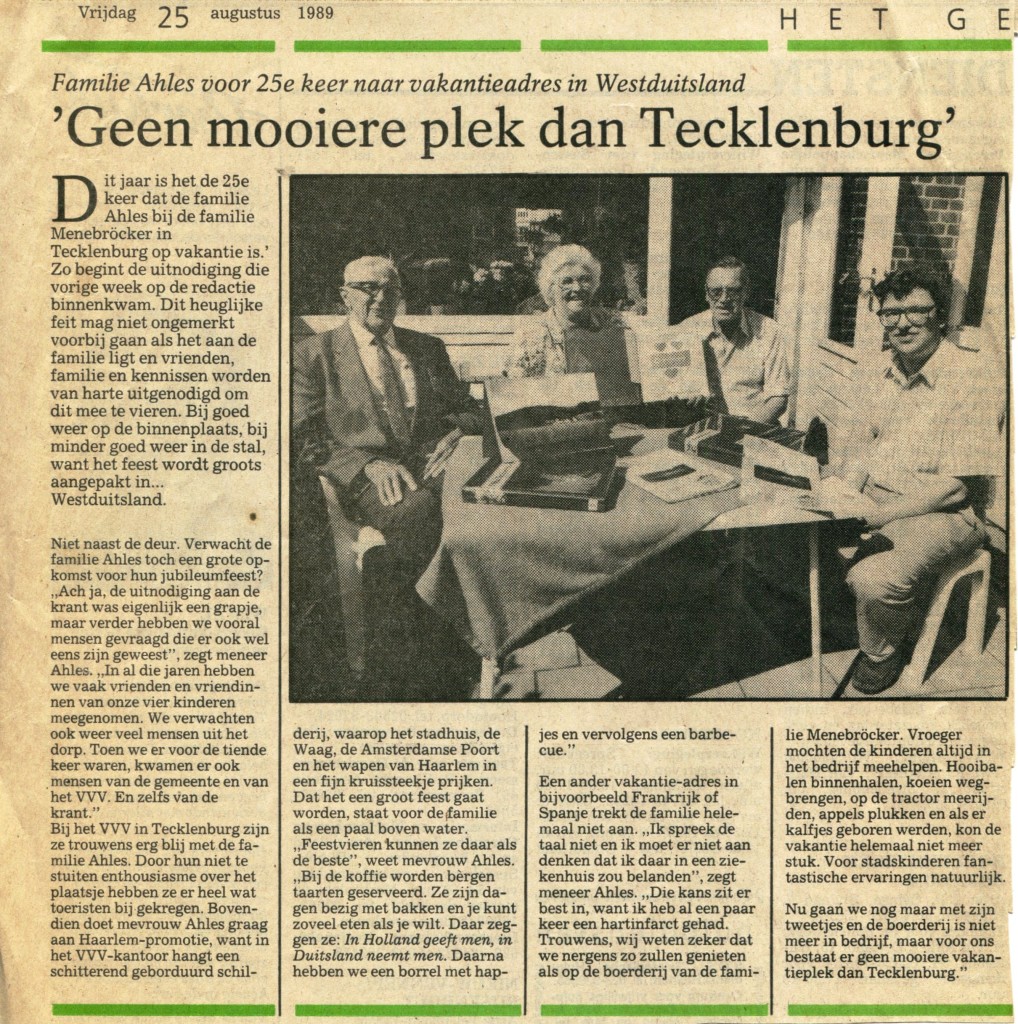 Haarlems Dagblad | vrijdag 25 augustus 1989 | Het Gesprek |