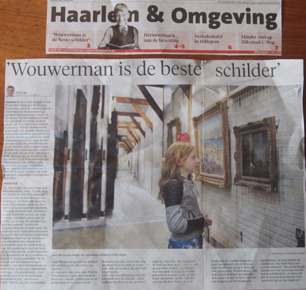 Kleindochter Lovis in Frans Hals Museum over schilderij Wouwermans