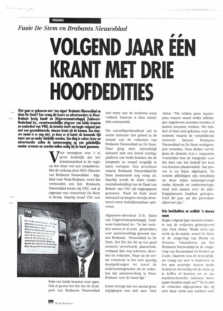 1997 Breda Business Vologend jaar een krant mjet drie hoofdedities18032017
