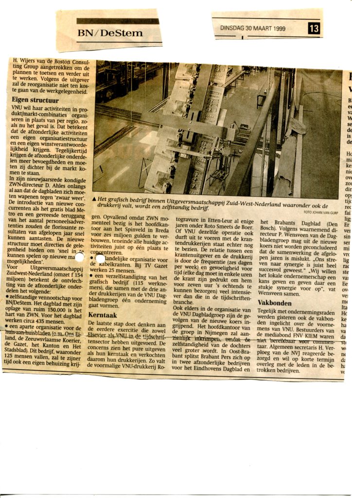 1999mrt30 BNDeStem VNU splits dagbladengroep op 02
